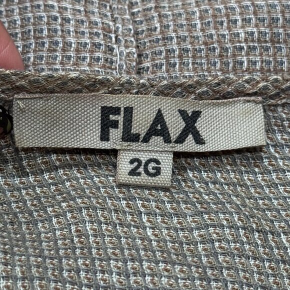 FLAX 2G Lagenlook Linen Dress Oversized Tunic Neutral Textured (Size 22 - 24) - Picture 8 of 10